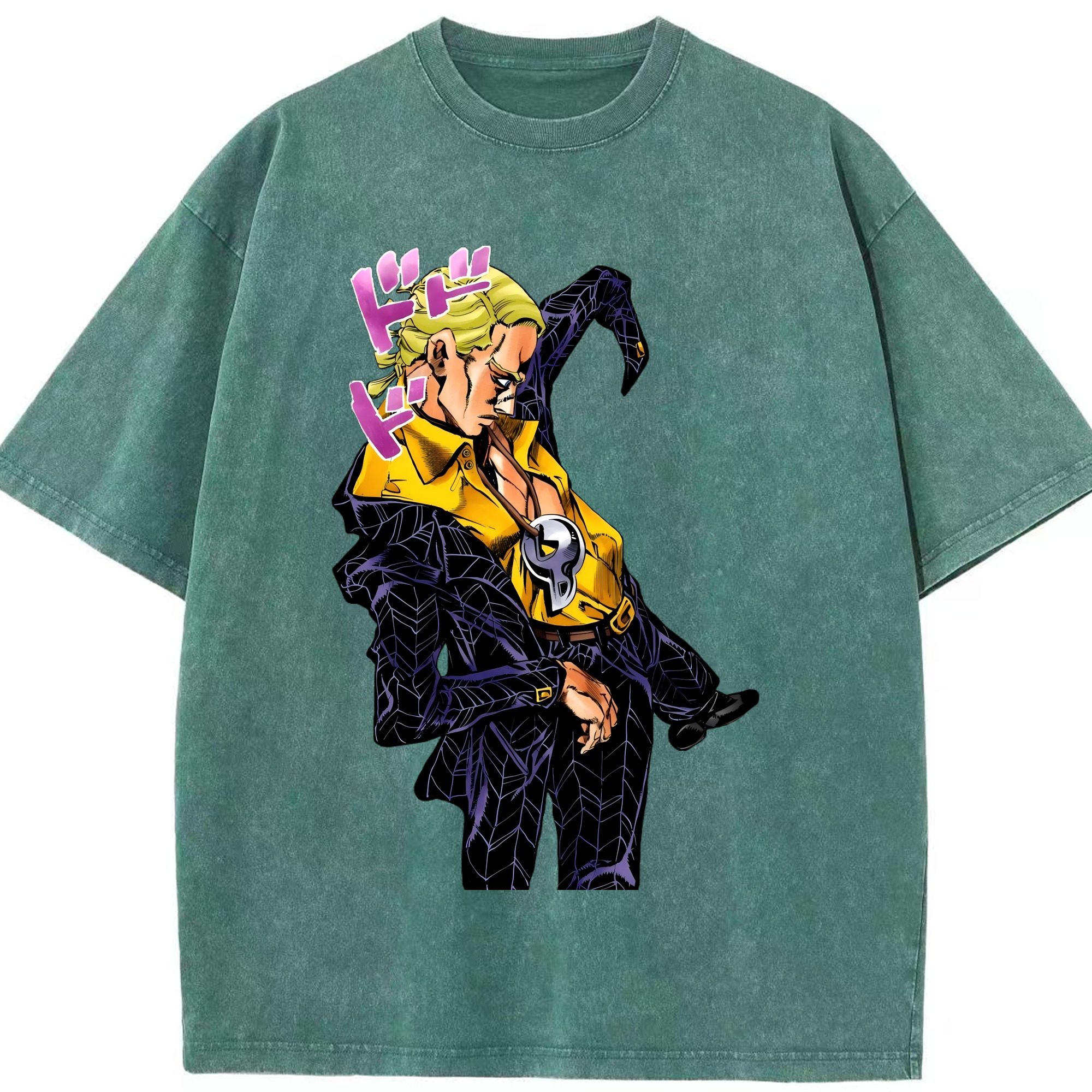 （画像用） ジョジョの奇妙な冒険 プロシュート JoJo's Bizarre Adventure Prosciutto 綿100% ヴィンテージ風 半袖Tシャツ（フロントプリント）